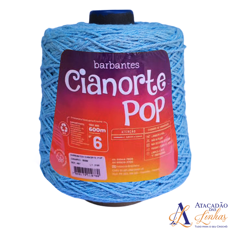 Barbante CiaNorte Pop Nº6 - Azul Claro