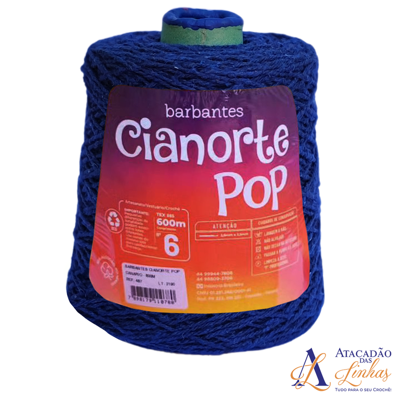 Barbante CiaNorte Pop Nº6 - Azul Marinho