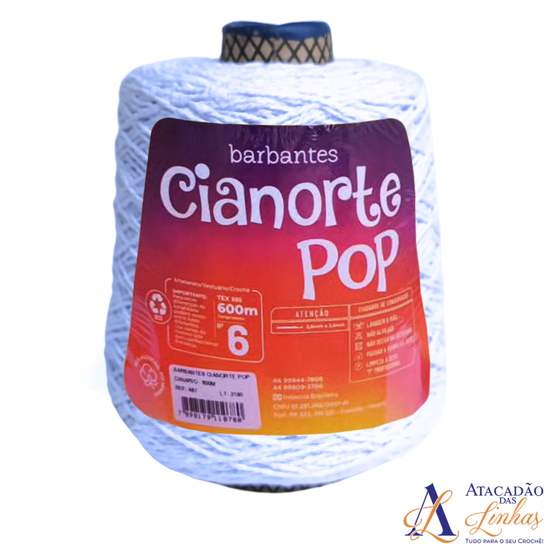 Barbante CiaNorte Pop Nº6 - Branco