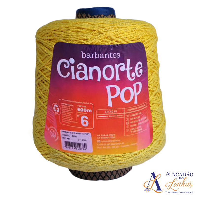 Barbante CiaNorte Pop Nº6 - Amarelo Canário