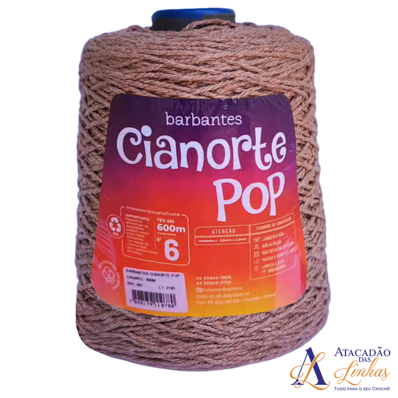 Barbante CiaNorte Pop Nº6 - Castanho