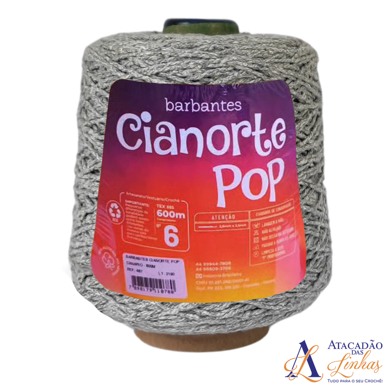 Barbante CiaNorte Pop Nº6 - Cinza