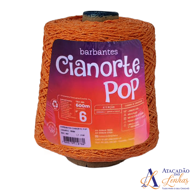 Barbante CiaNorte Pop Nº6 - Laranja