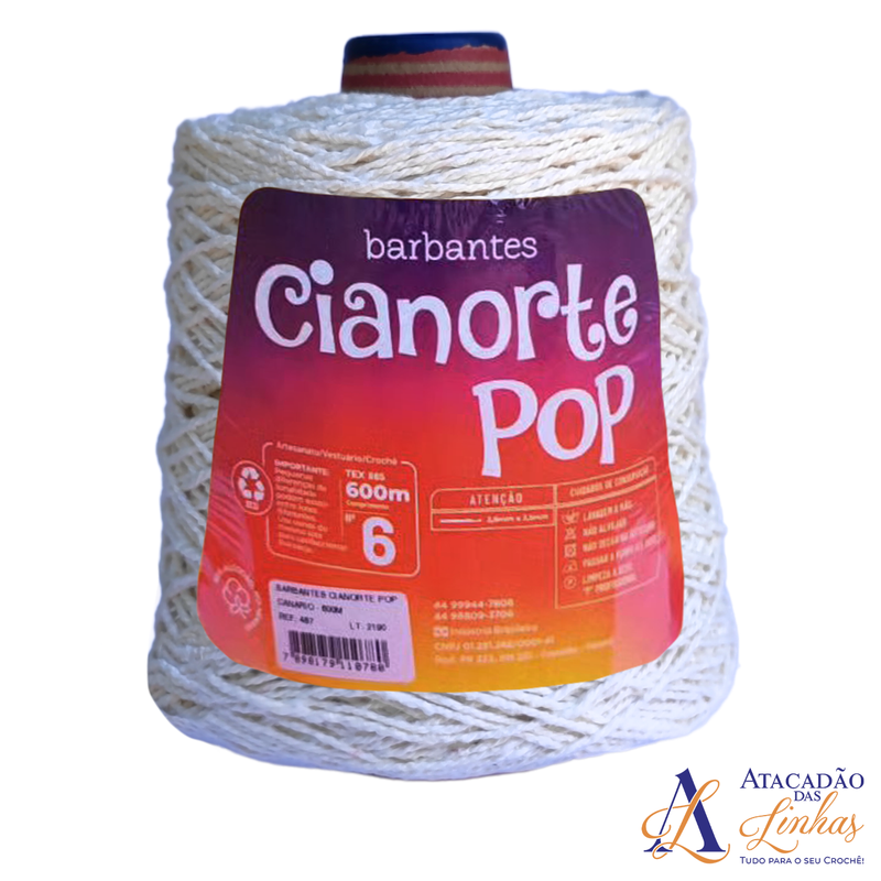 Barbante CiaNorte Pop Nº6 - Crú/Natural