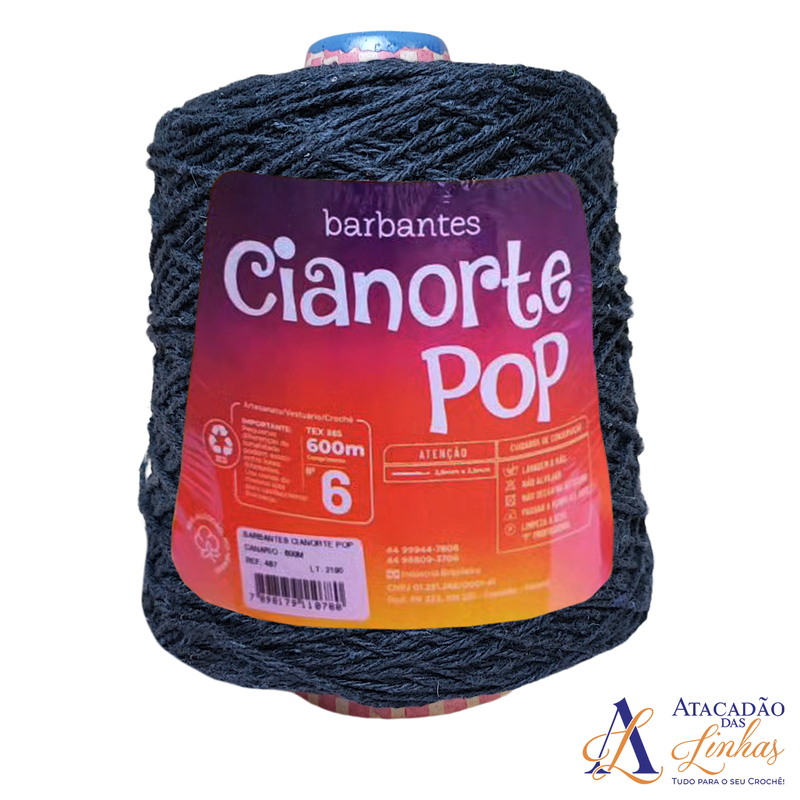 Barbante CiaNorte Pop Nº6 - Preto