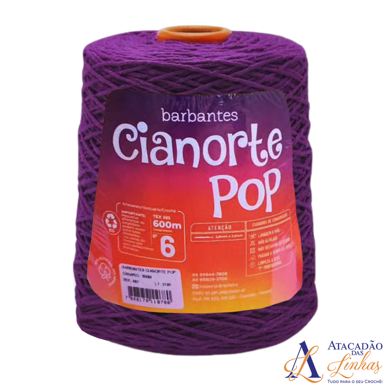 Barbante CiaNorte Pop Nº6 - Roxo