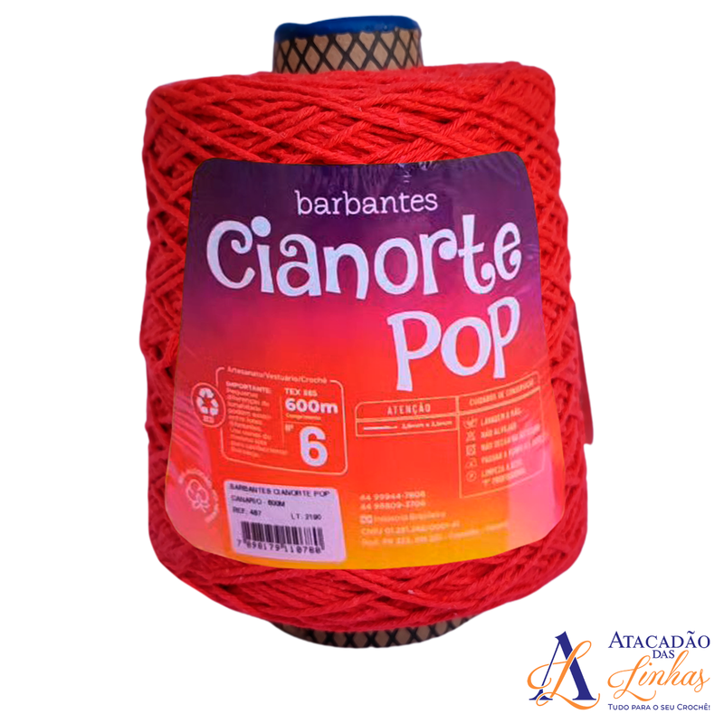 Barbante CiaNorte Pop Nº6 - Vermelho